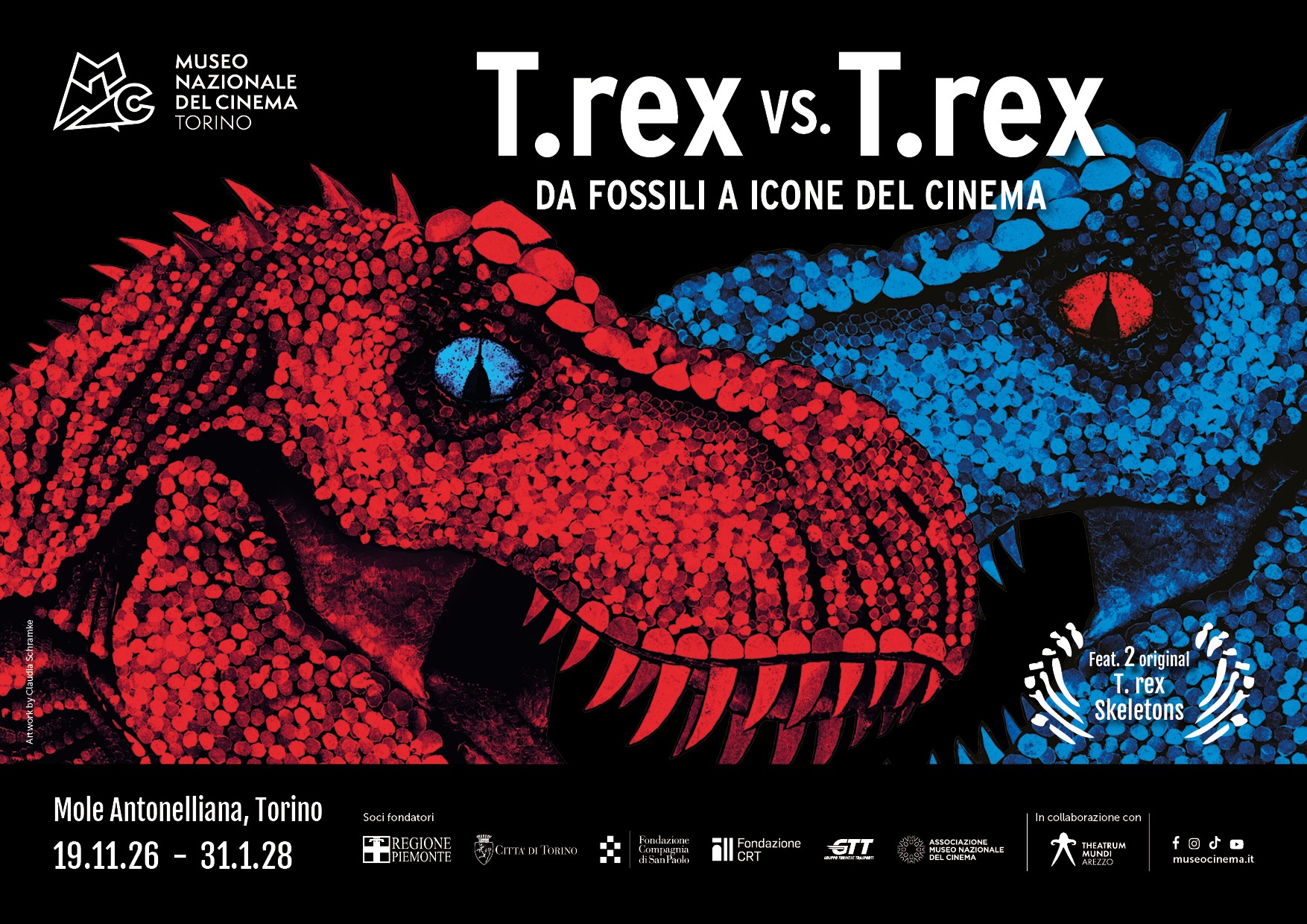 T. rex vs T. rex: La Grande Mostra al Museo del Cinema di Torino