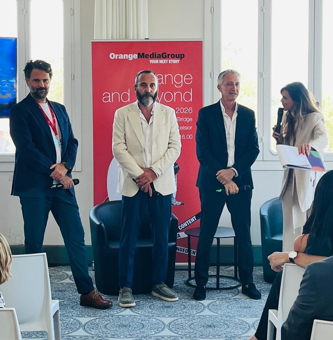 Presentazione della line up di Orange Media Group all'Hotel Excelsior per Venezia 83